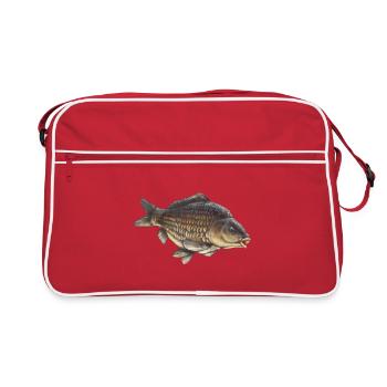 Common Carp Fishing Design Realistic Carp - Retro Bag - red/white - Front