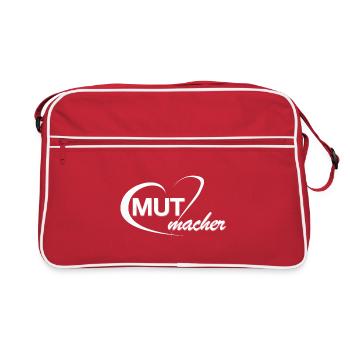Mutmacher_Logo_weiss - Sac Retro - rouge/blanc - Devant