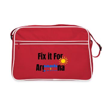 Fixez-le pour le logo du Soleil Argentin - Sac Retro - rouge/blanc - Devant