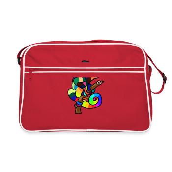 Caméléon Enfants Animaux sauvages Animaux Fantasy Nature - Sac Retro - rouge/blanc - Devant