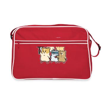 Grand hamster de protestation de manifestation animaux fantastique - Sac Retro - rouge/blanc - Devant