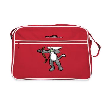Amour Cat with Bow and Arrow Sagittarius - Retro Bag - red/white - Front
