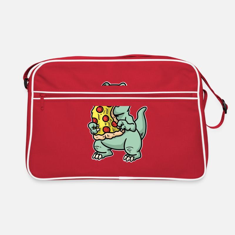 Petit dinosaure avec pizza Sac Retro