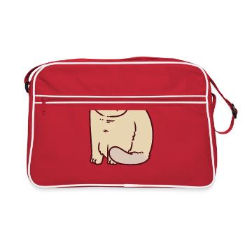 Lundi matin Chat agacé Démotivé Agacé - Sac Retro - rouge/blanc - Devant