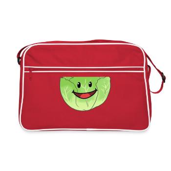Chou blanc Légume Tête de chou Chou Nourriture Végétalien - Sac Retro - rouge/blanc - Devant