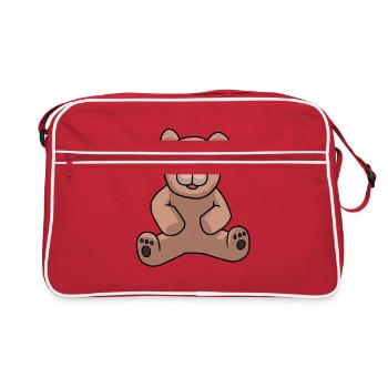 Teddy Ours en peluche Enfants Toddler Ours brun Bébé - Sac Retro - rouge/blanc - Devant