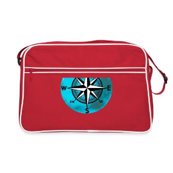 Compass Planet Wind Rose Travel Nautical - Retro Bag - red/white - Front