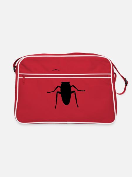 Ungeziefer Schädlinge Scharbe Kakerlacke - Retro Tasche - Rot/Weiß - Vorne