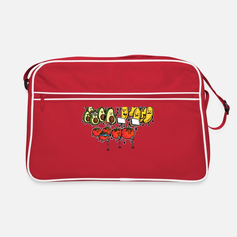 Gemüse Obst Protest Demonstration Randale Demo Retro Tasche