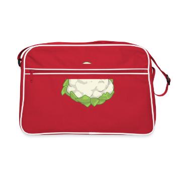 Cauliflower Vegetable Food Vegan - Retro Bag - red/white - Front