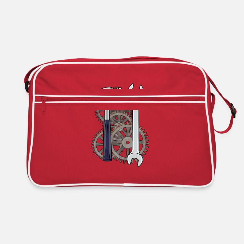 Technology Machine Tool Caretaker Workshop - Retro Bag - red/white