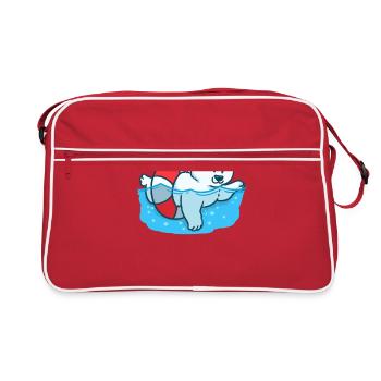 Ours polaire Changement climatique Climat Pôle Nord Arctique mondial - Sac Retro - rouge/blanc - Devant