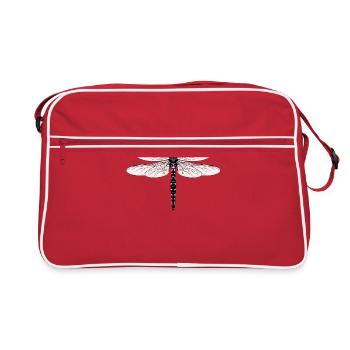 Libellule insecte insecte nature nature amoureux - Sac Retro - rouge/blanc - Devant