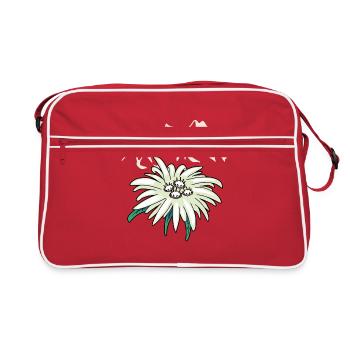 Montagnes montagnes pics Edelweiß Blume Tirol - Sac Retro - rouge/blanc - Devant