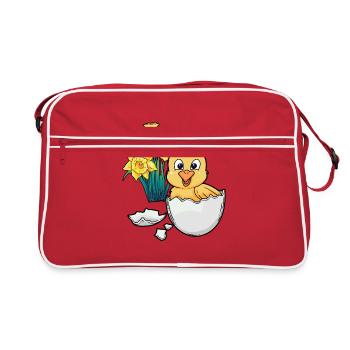 Happy Easter Chicks Easter Egg Kids Baby Chick Egg Egg - Retro Bag - red/white - Front