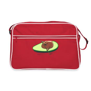 Canoe Avocado Rowing Boat Fun Funny Fantasy - Retro Bag - red/white - Front