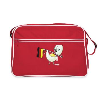 Deutsches Weich Ei Deutschland Fahne Spaßig Fahnen - Retro Tasche - Rot/Weiß - Vorne