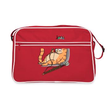 Indian Cat Warrior Carnival Fantasy Cats - Retro Bag - red/white - Front