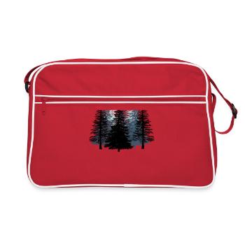 Forest Black white Wilderness Nature Fir Fir - Retro Bag - red/white - Front