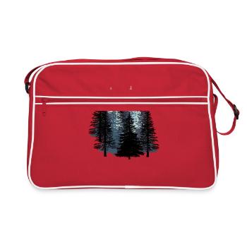 Wald Schwarz weiẞ Holz Nachhaltigkeit Umwelt Natur - Retro Tasche - Rot/Weiß - Vorne