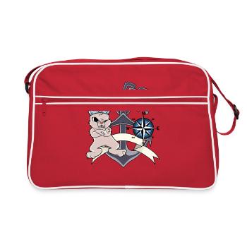 Sailor Compass Ancre Lapin Marin Capitaine Ahoi - Sac Retro - rouge/blanc - Devant