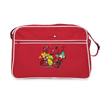Dragon Griller Fantaisie Enfants Grignotage bébé - Sac Retro - rouge/blanc - Devant