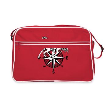 Quarterhorse horse equine rider tour compass - Retro Bag - red/white - Front