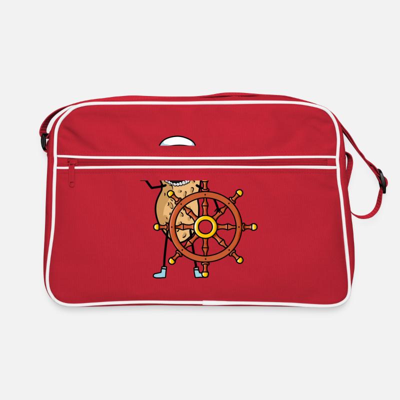 Erdnuss Steuermann Seemann Steuerrad Maritim Retro Tasche