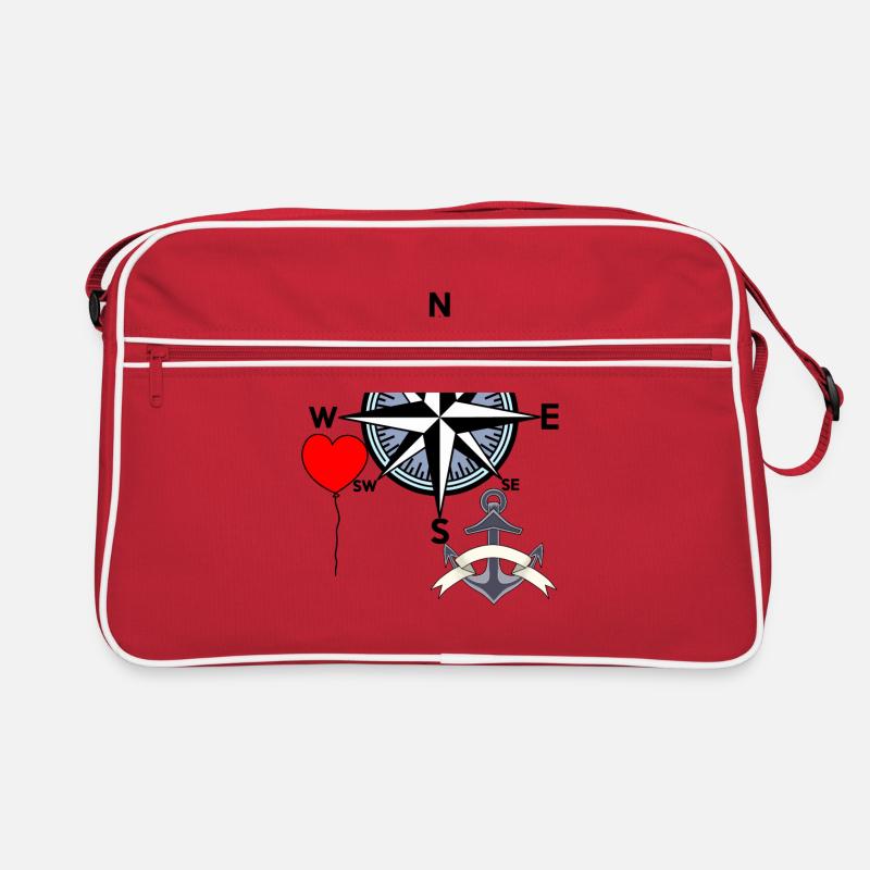 Anker Seemann Kompass Windrose Luftballon Reise Retro Tasche