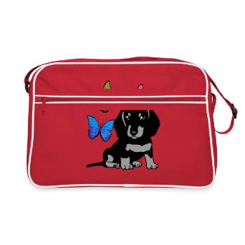 Dogs Frügling Spring Feelings Dachshund Dog - Retro Bag - red/white - Front