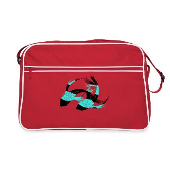 Poisson Asie Carpe Chine Poissons Nageoires Nage - Sac Retro - rouge/blanc - Devant