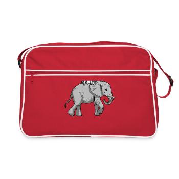 Voyage Voyage Éléphant Chat Animaux Enfants - Sac Retro - rouge/blanc - Devant