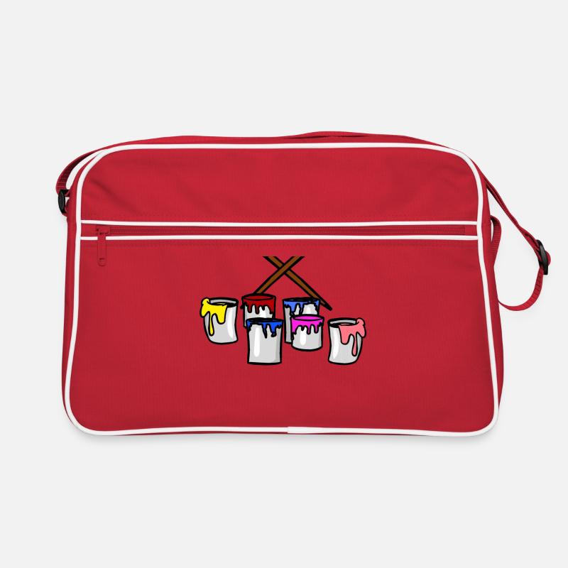 Pinsel Farbe Eimer Maler Künstler Graffiti Getto Retro Tasche