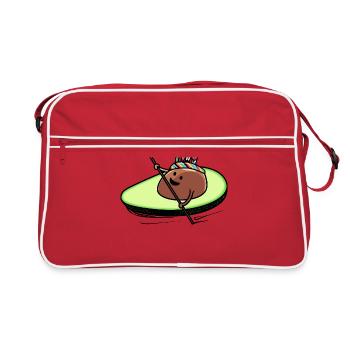 Avocado Indian Warrior Canoe Fantasy Fruit Child - Retro Bag - red/white - Front