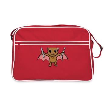 Mignon bébé chauve-souris Faim Repas - Sac Retro - rouge/blanc - Devant