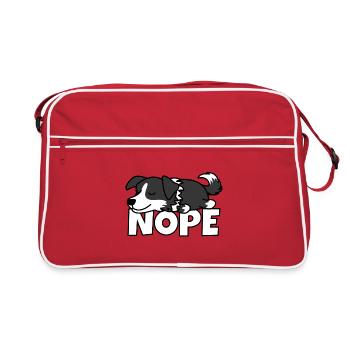 Border Collie Nope - Sac Retro - rouge/blanc - Devant