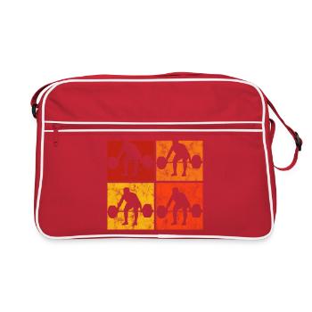 Musculation Bodybuilder GYM Fitnessstudio Retro - Sac Retro - rouge/blanc - Devant