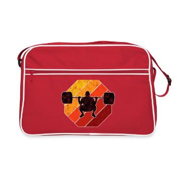 Musculation Bodybuilder GYM Fitnessstudio Retro - Sac Retro - rouge/blanc - Devant