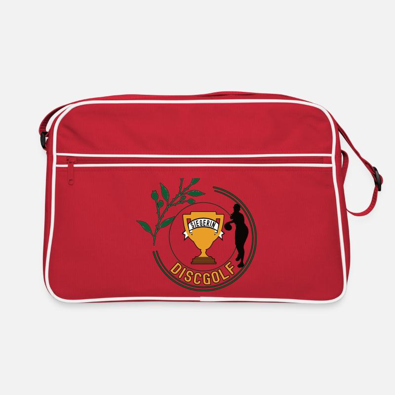 Discgolf Siegerin Discgolferin Spielerin Sieg Retro Tasche