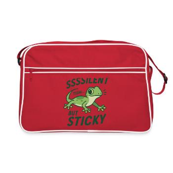 Chemise de mec drôle - silencieuse mais collante - Sac Retro - rouge/blanc - Devant