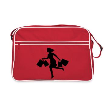 women shopping - Retro Bag - red/white - Front