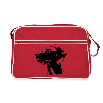 Magyar Vizsla head - Retro Bag - red/white - Front