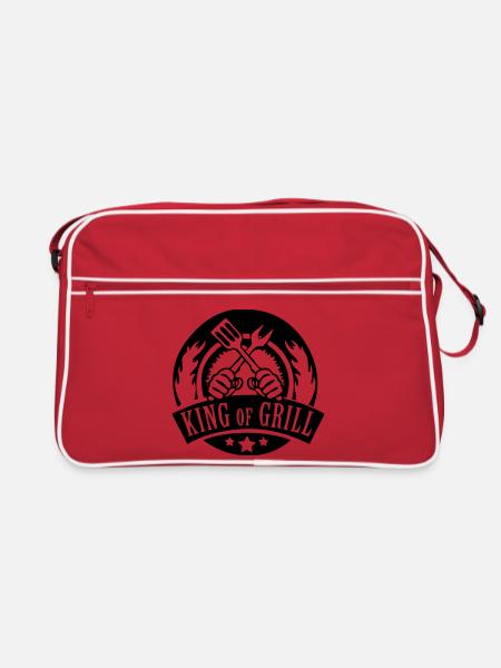 king of grill - Retro Tasche - Rot/Weiß - Vorne