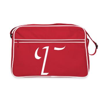 Lettre T, nom, la lettre T - Sac Retro - rouge/blanc - Devant
