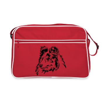 Sheltie Kopf - Sac Retro - rouge/blanc - Devant
