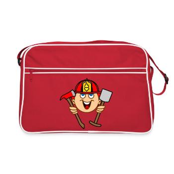 POMPIER peau blanche - Sac Retro - rouge/blanc - Devant
