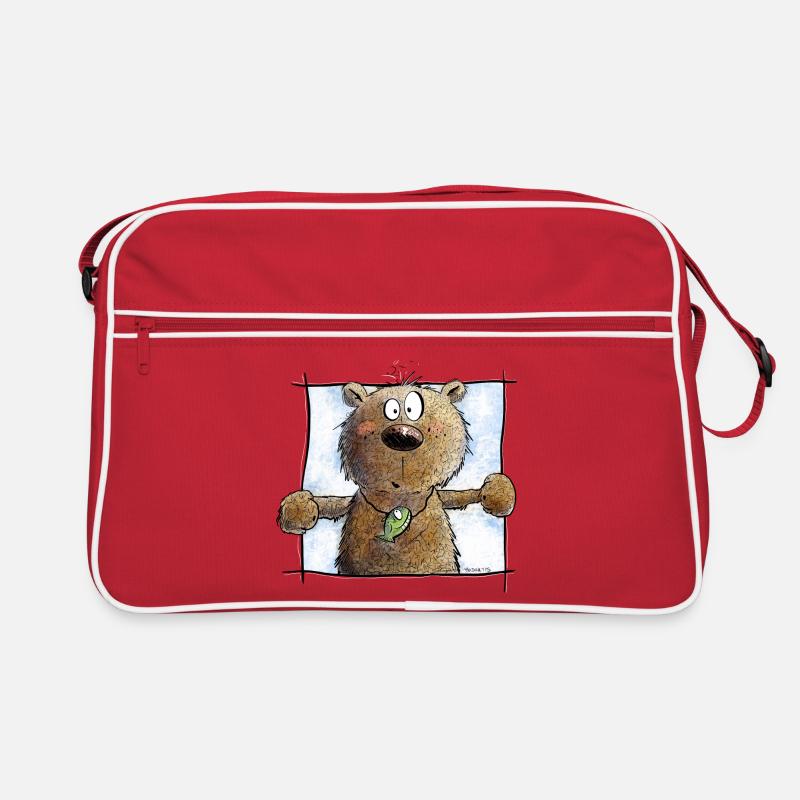 Drolliger Brauner Bär I Wildtier Comic Retro Tasche