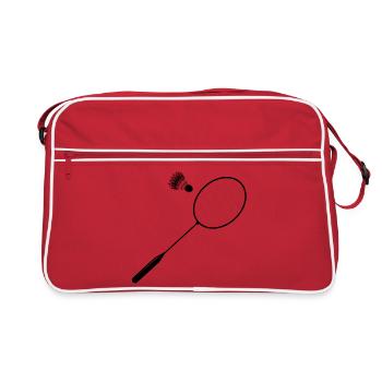 Badminton badminton with badminton racket - Retro Bag - red/white - Front