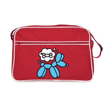 Ballon Animaux Ballon Artiste Ballon Chien avec Os - Sac Retro - rouge/blanc - Devant