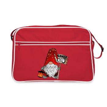 Gamer Wichtel Christmas Gnom - Retro Bag - red/white - Front